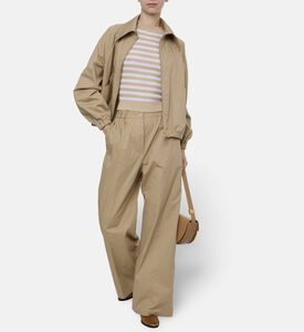 Patou Ribbed Knit Striped Top, Model View