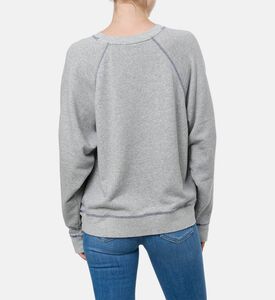 Ba and Sh Abstract Logo-print Contrast Stitching Sweatshirt, Model View Ba and Sh Abstract Logo-print Contrast Stitching Sweatshirt, Model View