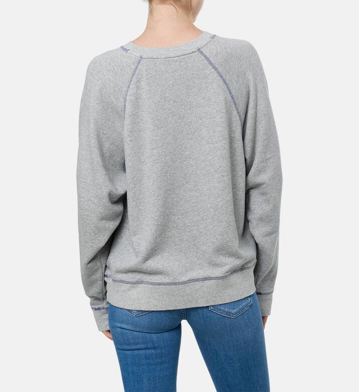 Ba and Sh Abstract Logo-print Contrast Stitching Sweatshirt, Model View Ba and Sh Abstract Logo-print Contrast Stitching Sweatshirt, Model View