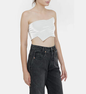 بلوزة قصيرة باندو بأكمام ملفوفة