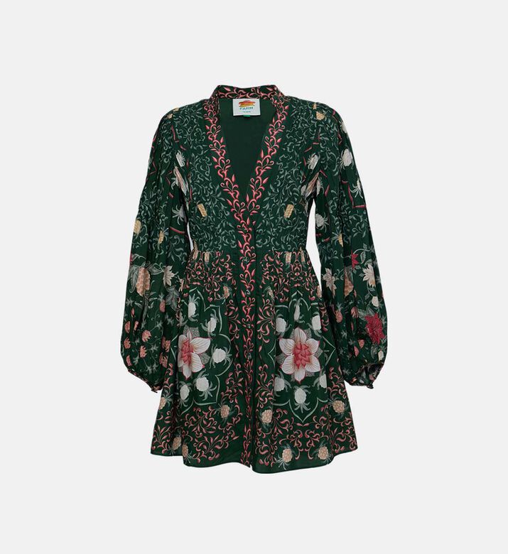 Pineapple Garden Long Sleeve Mini Dress