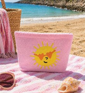 MiniMill Kids Pink Sun Towel Pouch, Packshot View