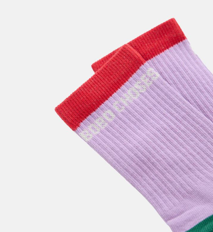 Bobo Choses Logo-detail Color-block Ribbed Socks, Packshot View