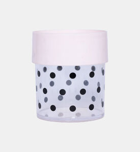 علبة بغطاء من النقاط البلاستيكية