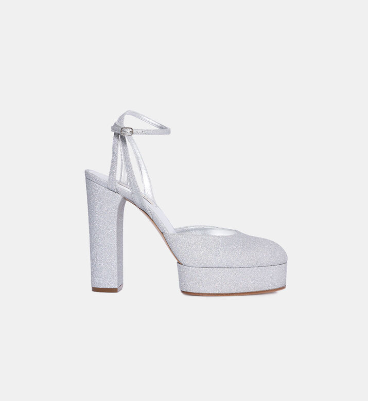 Shimmering Glitter Chunky Heel