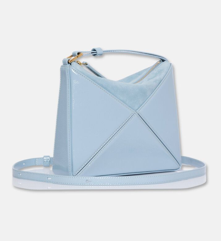 Mlouye Flex Suede Top Handle Mini Bag, Blue, Packshot View