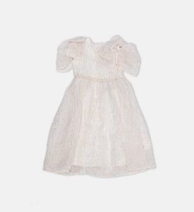 فستان بكتافات مزين بخيوط ذهبية