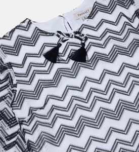 Chevron Pattern Short Mesh Dress