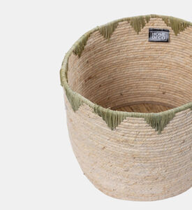 Home Deco and More Corn Husk Zigzag Basket, Packshot View