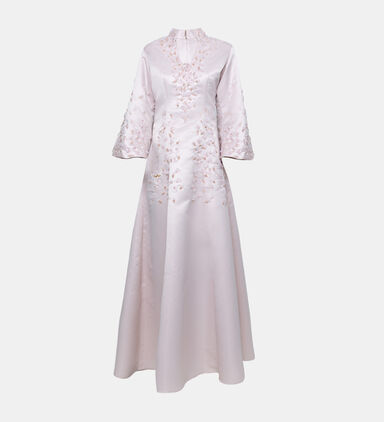 Floral Embroidery Flared Dress