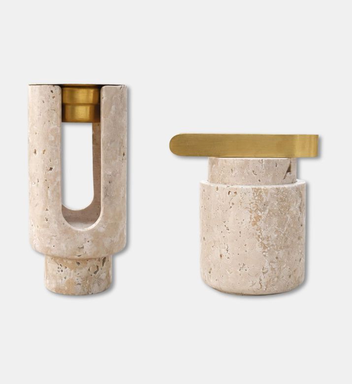 Tohfa Luxe Marble Brass Accessories Bukhoor Set, Packshot View