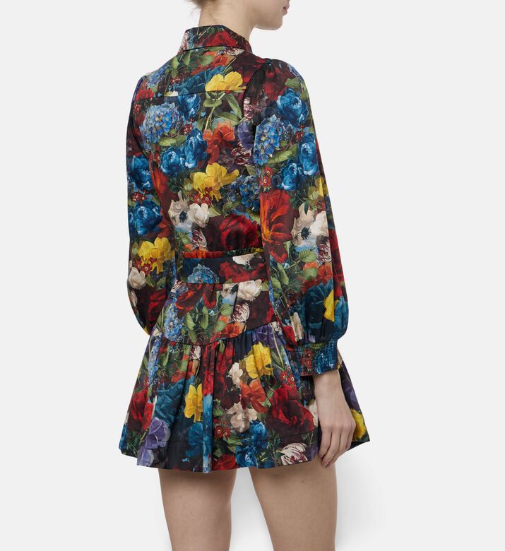 Alice and Olivia All-over Floral-print Long-sleeve Dress, Model View