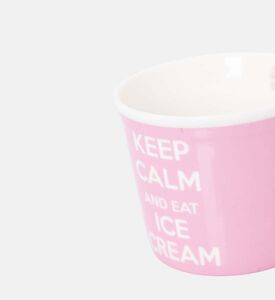 Easy Life Porcelain Graphic Design Ice Cream Bowl, Pink, Packshot View