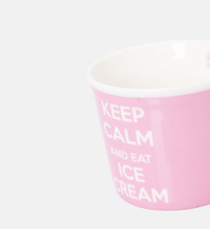 Easy Life Porcelain Graphic Design Ice Cream Bowl, Pink, Packshot View