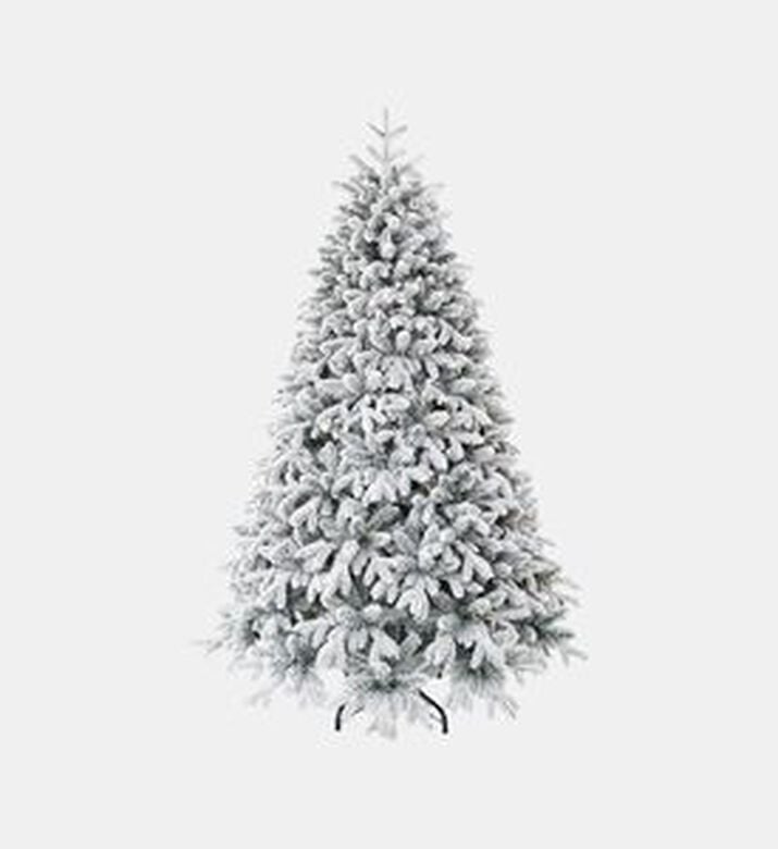 Home Deco and More Pre-lit Snowy Flocked Tree, White, 240-cm, Packshot View