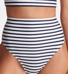 High-waist Striped Bikini Briefs