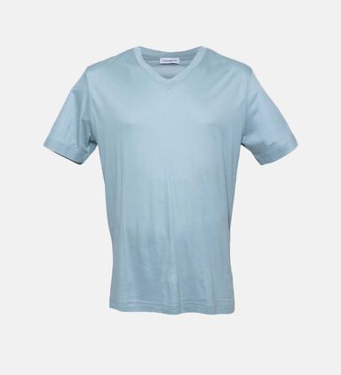 Lyocell V-neck Short Sleeve T-shirt