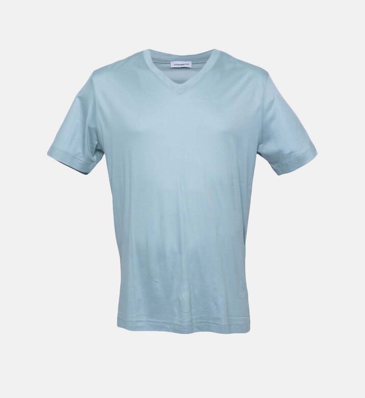 Lyocell V-neck Short Sleeve T-shirt
