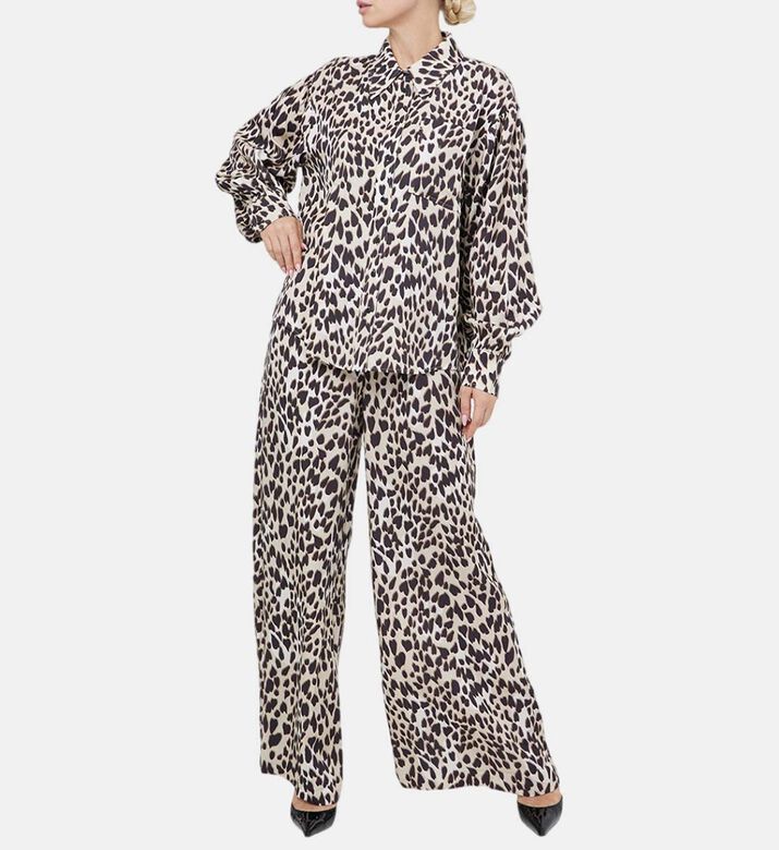 قميص فيسكوز على شكل قلب النمر