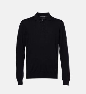 قميص بولو محبوك بسحاب إغلاق