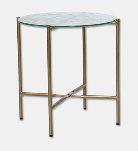 Home Deco and More Knock-down Stand Round-top Table, Clear, 39-cm, Packshot View