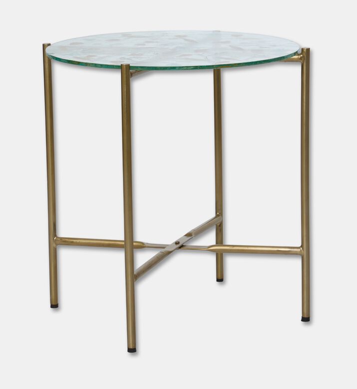 Home Deco and More Knock-down Stand Round-top Table, Clear, 39-cm, Packshot View