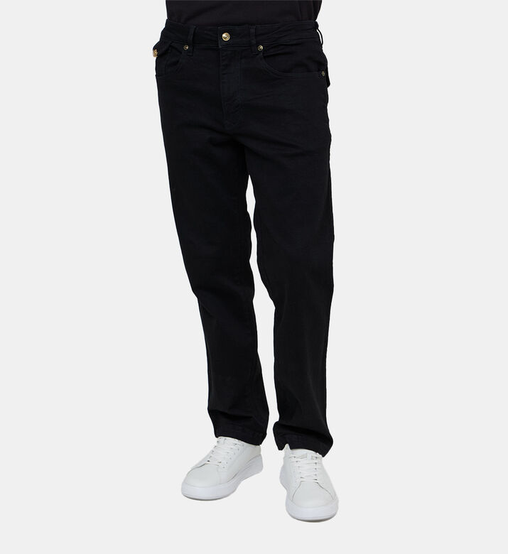 بنطال جينز قطني عالي الخصر