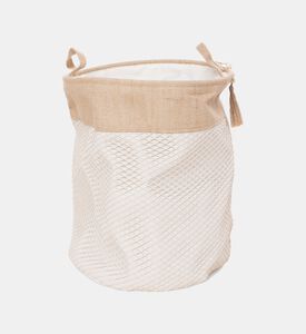 Home Deco and More Canvas Jute Round Storage Basket, Packshot View