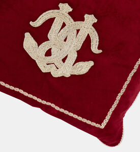 Roberto Cavalli Platinum Snake Decorative Cushion, Red, Packshot View