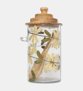 Home Deco and More Leaf-print Top Lid Jar, Brown, M, Packshot View