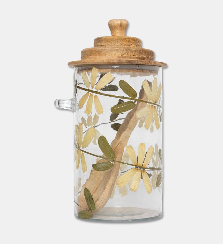 Home Deco and More Leaf-print Top Lid Jar, Brown, M, Packshot View