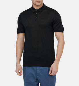 قميص بولو محبوك بأكمام قصيرة