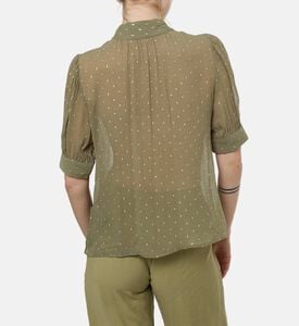Ba and Sh All-over Print Short-sleeve Shirt, Khaki, Xs, Model View