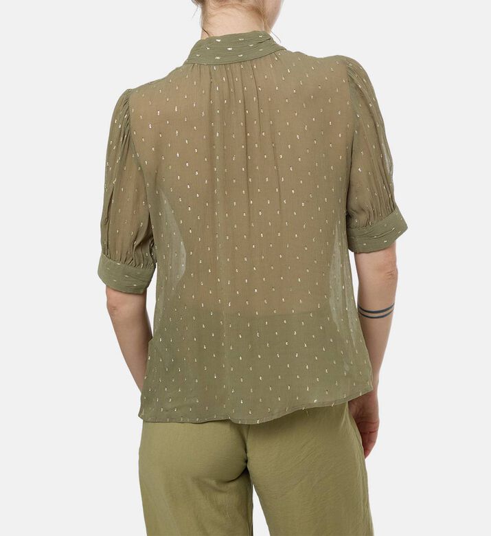 Ba and Sh All-over Print Short-sleeve Shirt, Khaki, Xs, Model View
