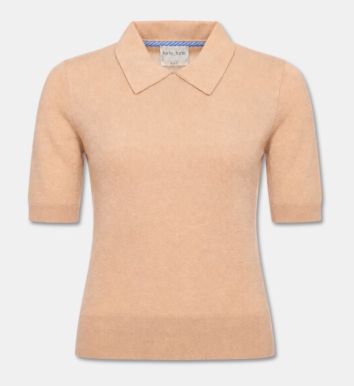 Forte-Forte Short-sleeve Polo-collar Knit Top, Packshot View