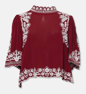 Farm Rio Bicolor Palm Tree-embroidery Blouse, Packshot View