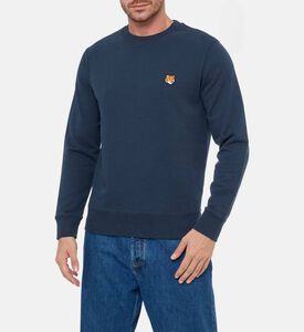 Maison Kitsune Fox-embroidery Regular-fit Sweatshirt, Navy, M, Model View