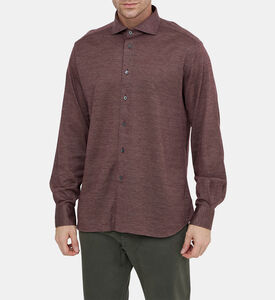 قميص بصف أزرار صوف بكر