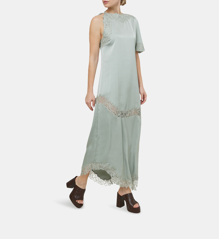 فستان ميل بكتف واحد متوسط الطول