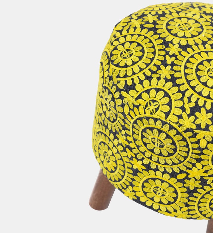 Ethnic Embroidered Cotton Stool Ethnic Embroidered Cotton Stool