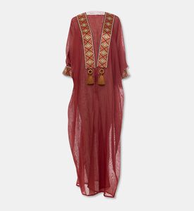 By Febe Geometric Embroidery Trim Abaya, Packshot View