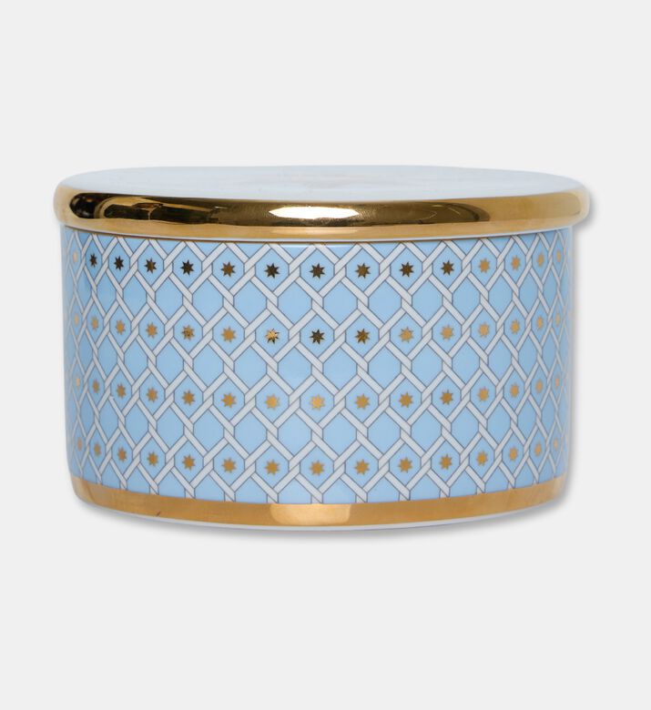 Imperial Gold-toned Trim Red Lattice Jewelry Box, Blue, Packshot View
