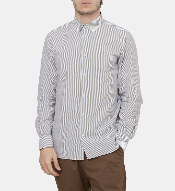 Striped Cotton Collar Shirt