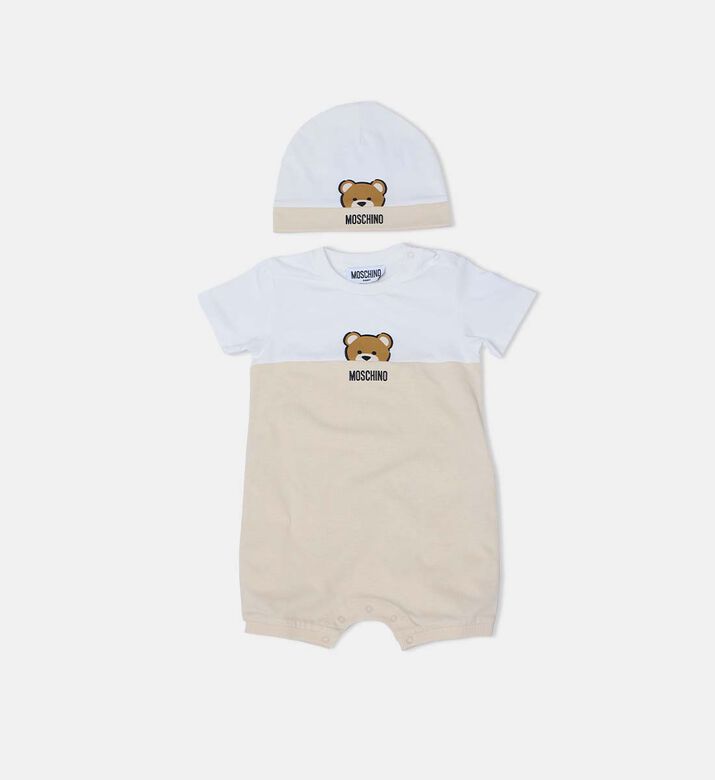 Teddy Bear Beanie Romper Set