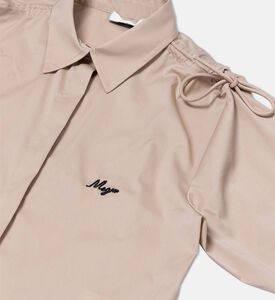 قميص بوبلين بتفاصيل مجمعة