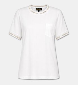 Luisa Spagnoli Logo-trim Crewneck T-shirt, White, L, Packshot View