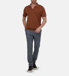 بنطال صوف مخطط بقصة ضيقة