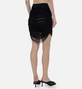 Ribbed-detail Midi Skirt