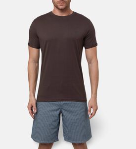 Les Deux Logo-embroidery Short-sleeve T-shirt, Brown, S, Model View