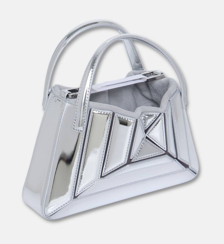 Mlouye Sera Tote Mirror Mini Leather, Silver, Packshot View